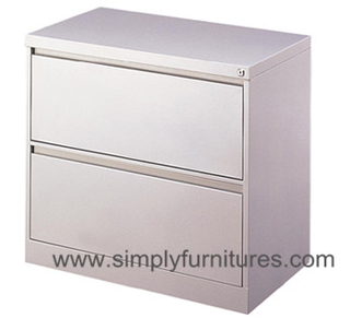 2 drawers office metal lateral file cabinet white