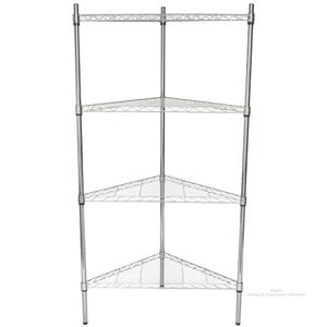 Chrome Wire Triangle Unit With 4 Shelves Storage Use