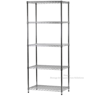Chrome Wire Shelving Storage Unit With 5 Layer