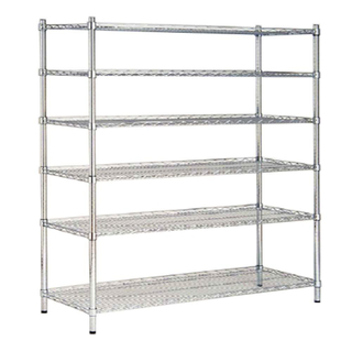 6 tier layer Commercial Steel Wire Shelving Rack