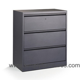 3 drawers office steel lateral file cabinet grey