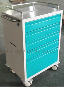 5 drawers metal medical cart