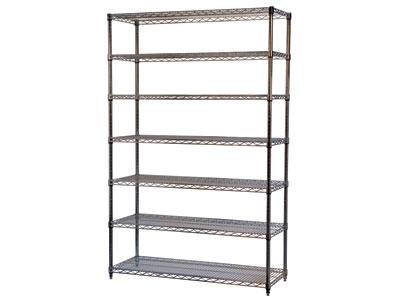 7 layers black painted wire shelving