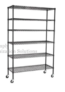 6 tier chrome plated mobile wire shelving with caster