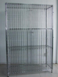 40" X 18" X 72" Wire Utility Cart , Logistics Laundry Wire Roll Cage Container