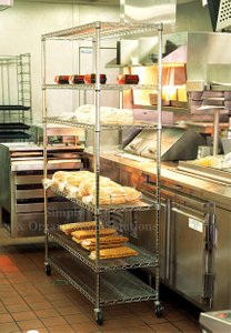 NSF Large Heavy Duty Metal Shelf Kitchen Organizer With Wheels Rack Unit