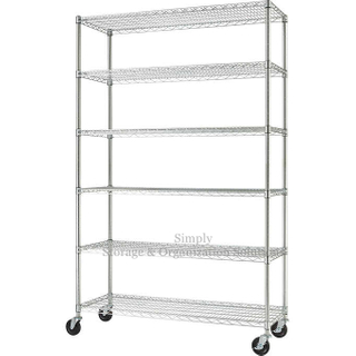 6 Tier Standing Organizer with Wheels Shelving Unit Product Sale Rack