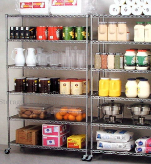 Flat Storage Shelf Restaurant Food Storage Wire Rack Shelving Unit (42" W X 14" D)