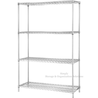 4 Layers Chrome Finish Steel Rack Shelves Beverage Storage Wire Shelving 