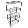 Black Wire Shelving Unit Height Adjustable Commercial Grade with Wheels for Food Sales